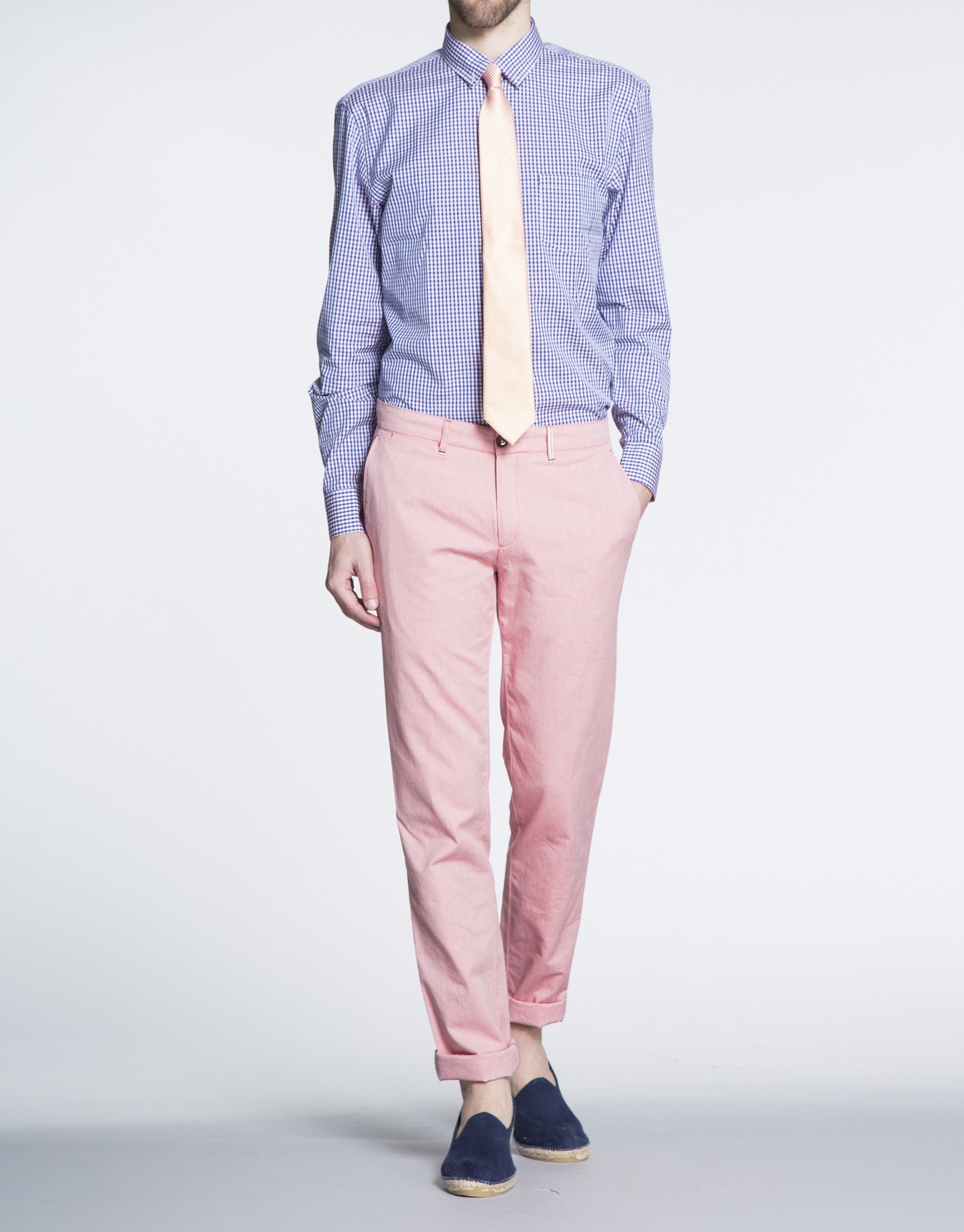 Coral colour Oxford sports pants 