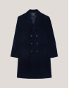 Navy woollen cloth double breasted coat