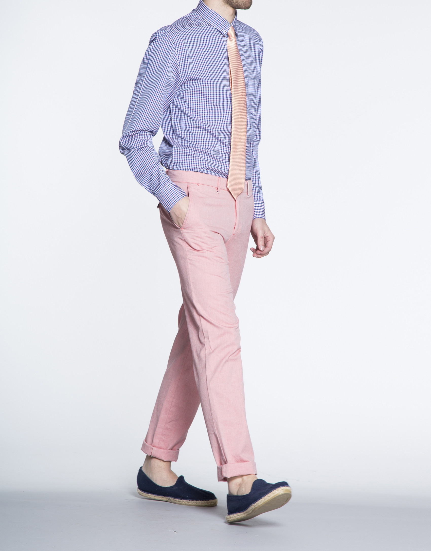Coral colour Oxford sports pants 