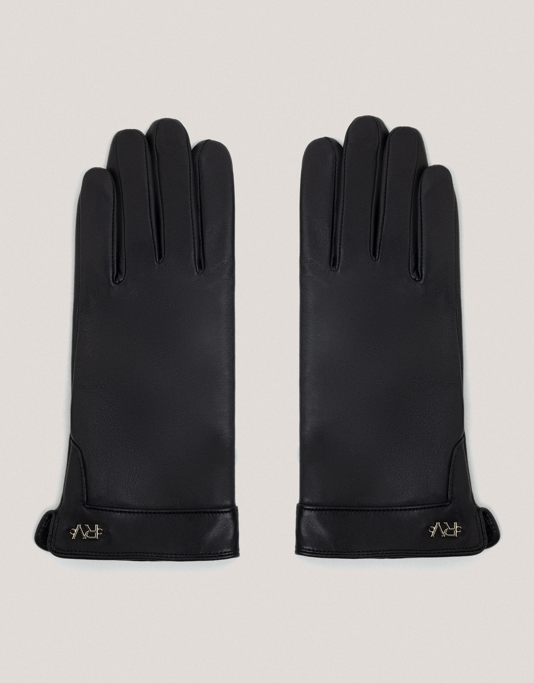 Black leather gloves - Woman - AW2024 | Roberto Verino