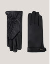 Black leather gloves - Woman - AW2024 | Roberto Verino
