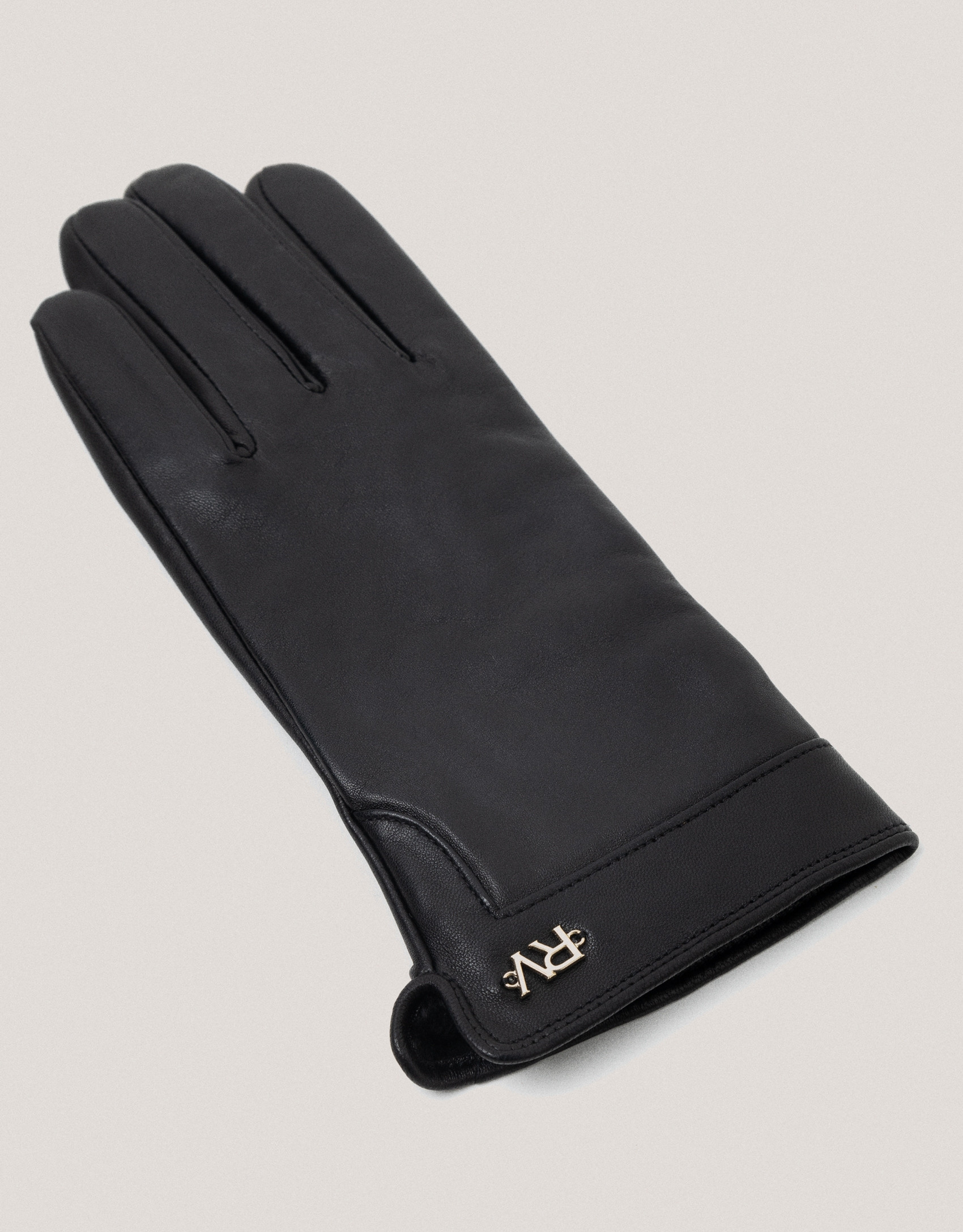 Black leather gloves - Woman - AW2024 | Roberto Verino