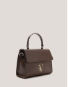 Brown leather midi Mía handbag