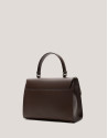 Brown leather mini Mía handbag