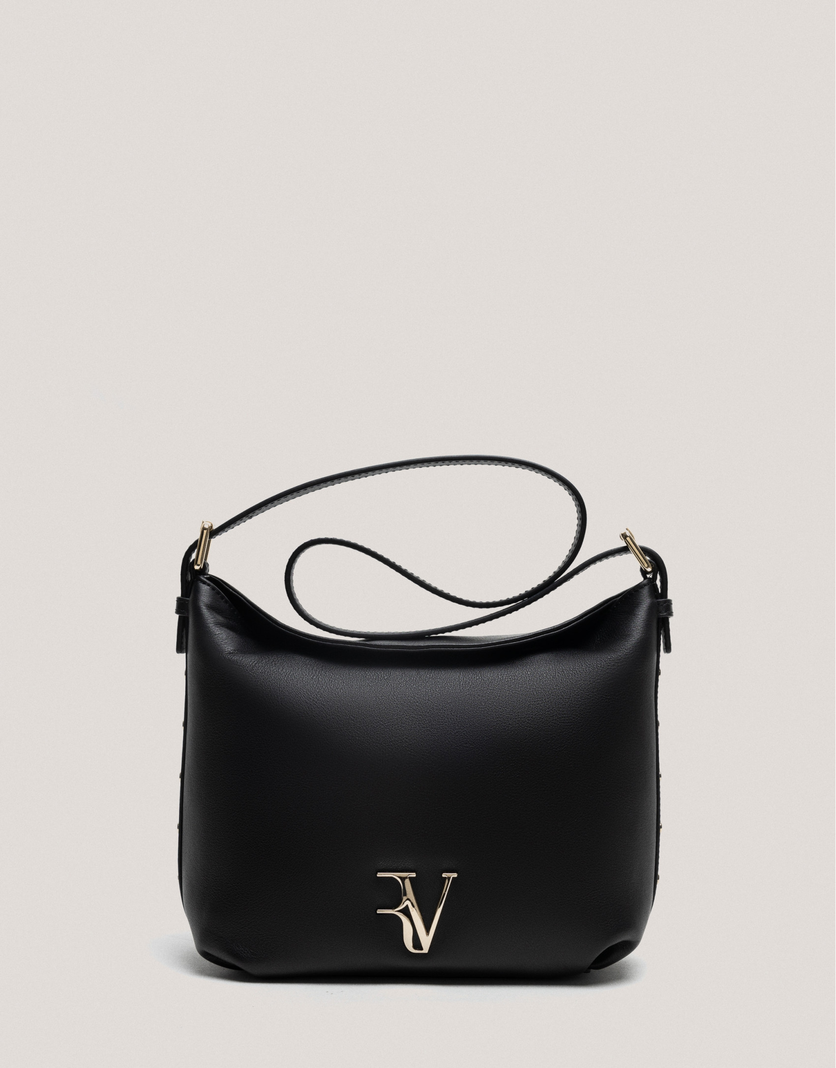 Bolso de hombro Mini Hobo Mafalda piel negro