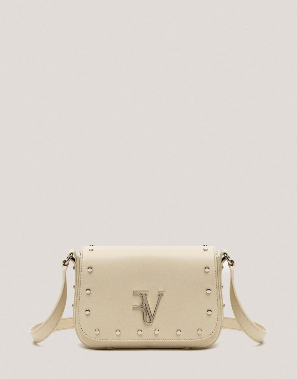 Beige leather Mini Mafalda shoulder bag