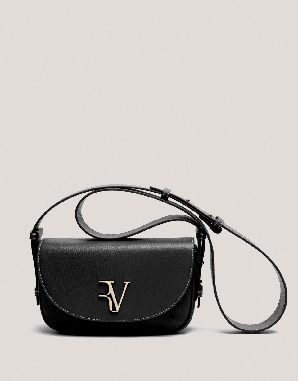 Black grained leather Cuca Mini shoulder bag