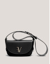 Black grained leather Cuca Mini shoulder bag