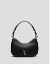 Black leather Sun Moon shoulder bag