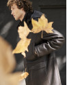 Chaquetón piel doble faz marrón oscuro