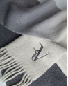 Bufanda lana y alpaca degradado gris con logo