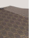 Taupe automatic folding umbrella with RV logos 