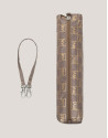 Taupe automatic folding umbrella with RV logos 