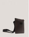Bolso bandolera plana Mim piel marrón