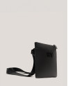 Black leather flat Mim shoulder bag