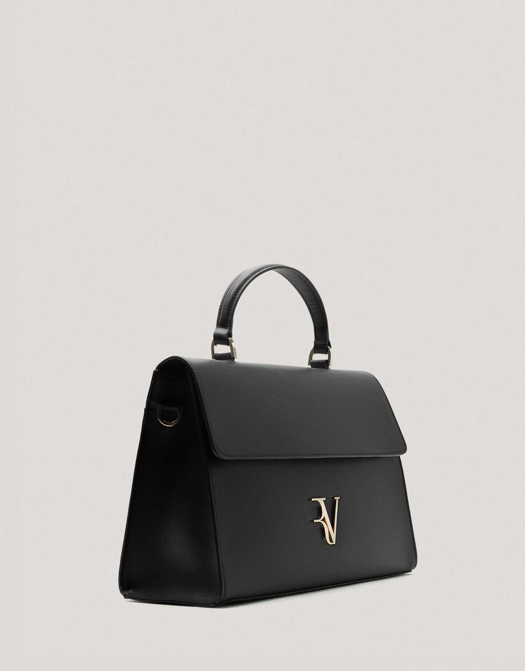 Black leather Maxi Mía handbag