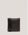Brown leather flat Mim shoulder bag