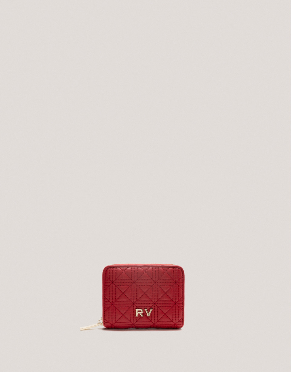 Cartera monedero Linda piel acolchada rojo | Roberto Verino