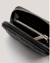 Black quilted leather Linda wallet and coin ... | Roberto Verino