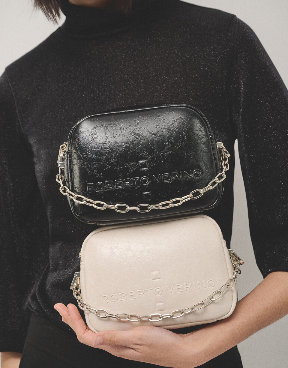 Bolso bandolera Bazin Beige - Mujer - OI2024 | Roberto Verino