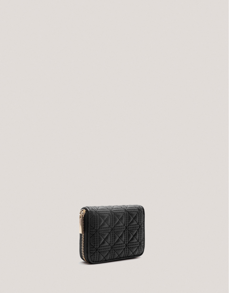 Cartera monedero Linda piel acolchada negro | Roberto Verino