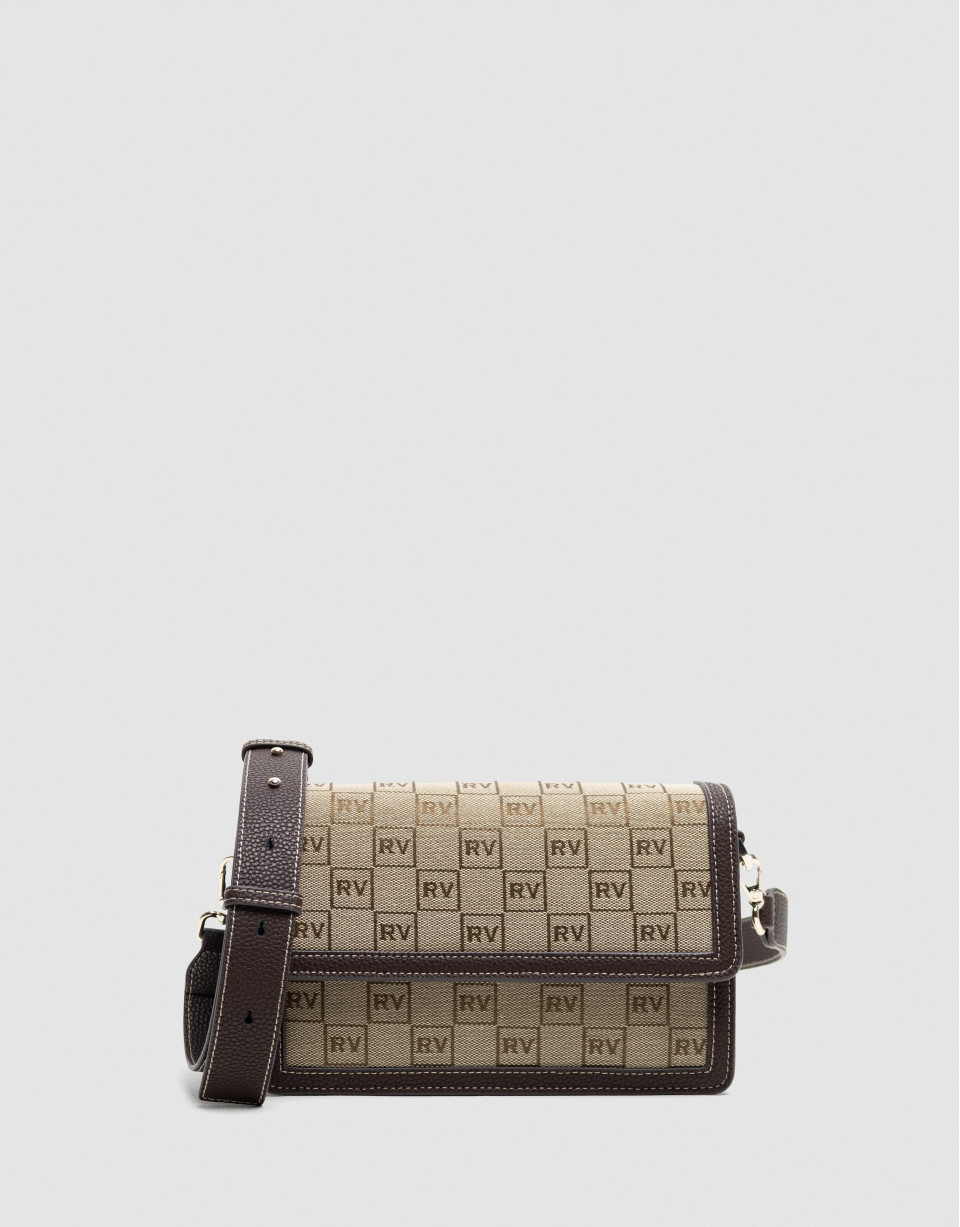 Brown Matilda Crossover shoulder bag with RV ... | Roberto Verino