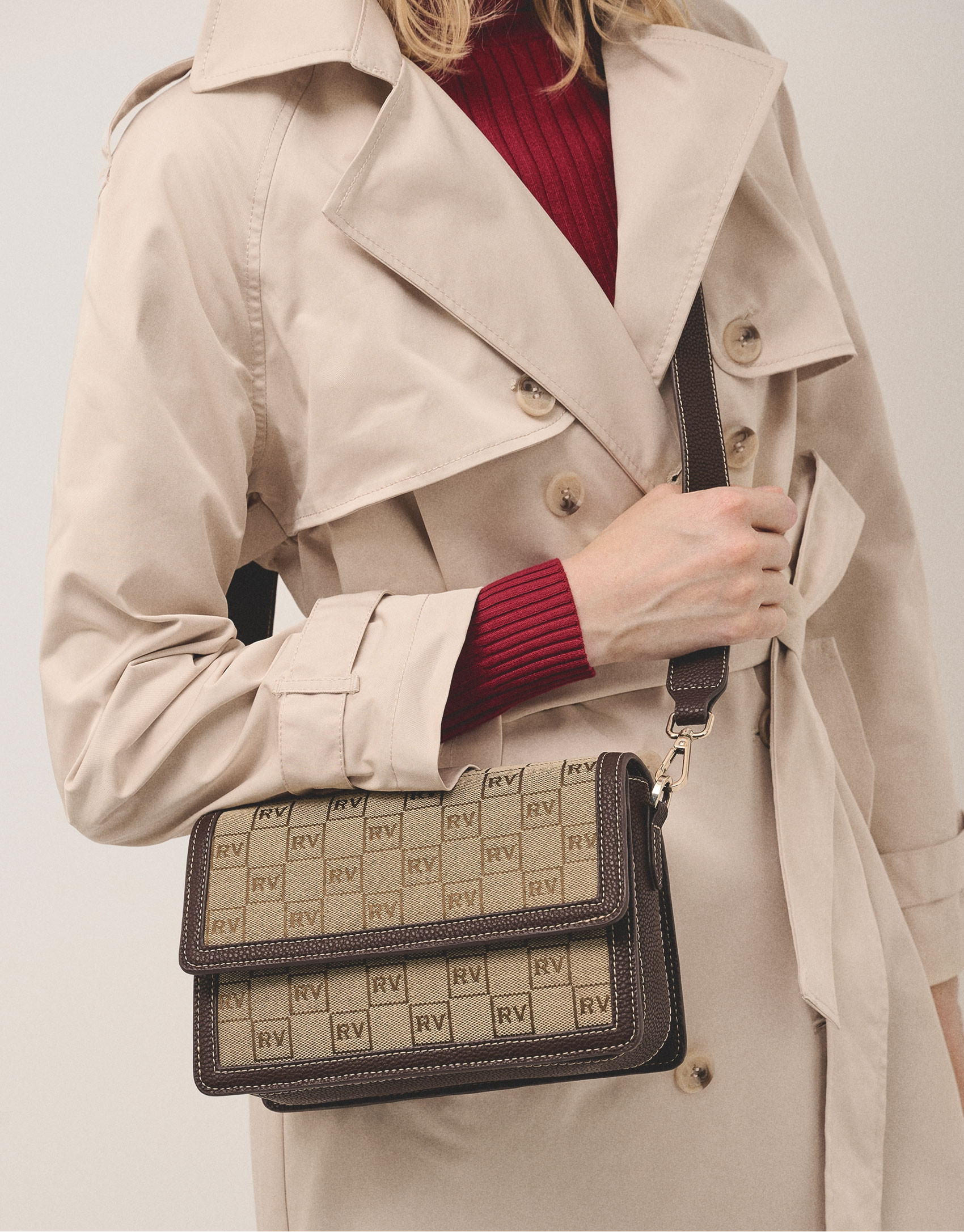Brown Matilda Crossover shoulder bag with RV ... | Roberto Verino