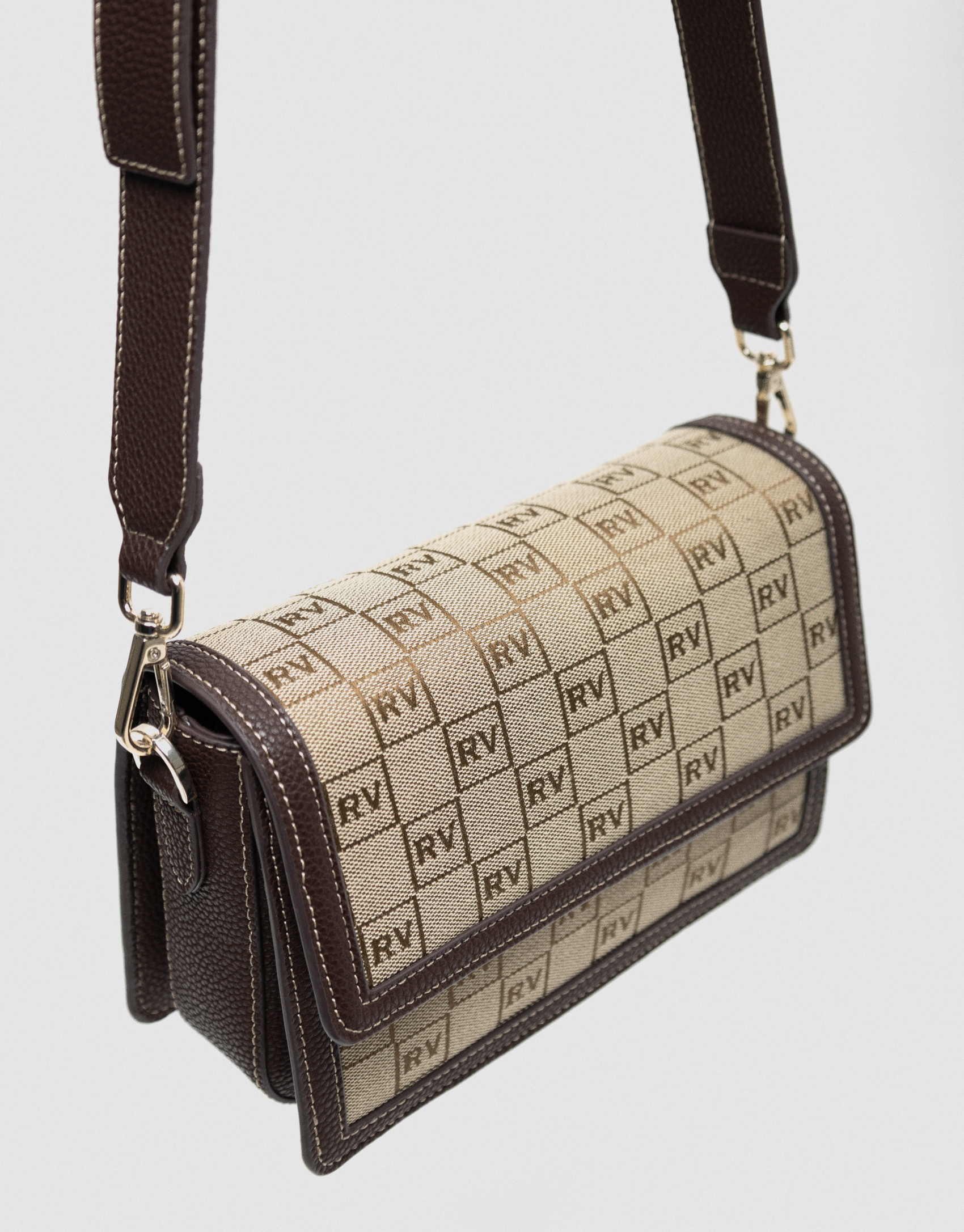 Brown Matilda Crossover shoulder bag with RV ... | Roberto Verino