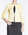 Yellow short worked fabric jacket