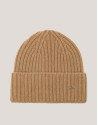 Camel ribbed alpaca and cashmere cap - Woman | Roberto Verino