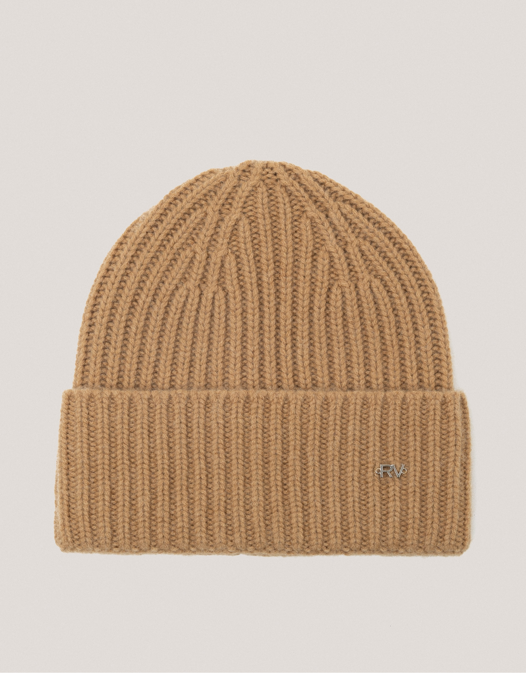 Camel ribbed alpaca and cashmere cap - Woman | Roberto Verino