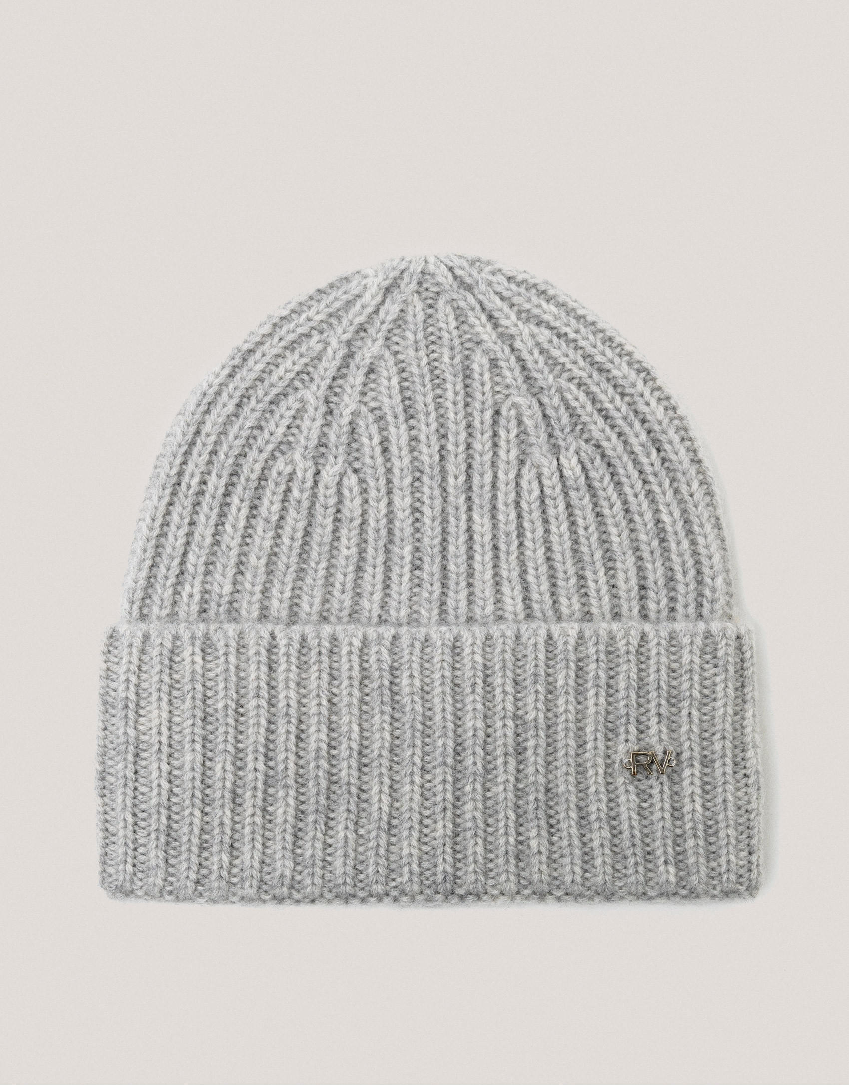 Gray ribbed alpaca and cashmere cap - Woman | Roberto Verino