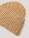 Camel ribbed alpaca and cashmere cap - Woman | Roberto Verino