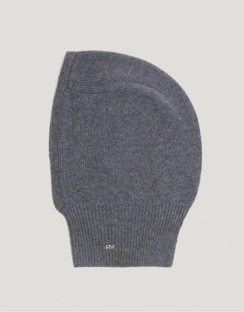 Gorro balaclava lana y cashmere gris - Mujer | Roberto Verino