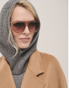 Gorro balaclava lana y cashmere gris - Mujer | Roberto Verino
