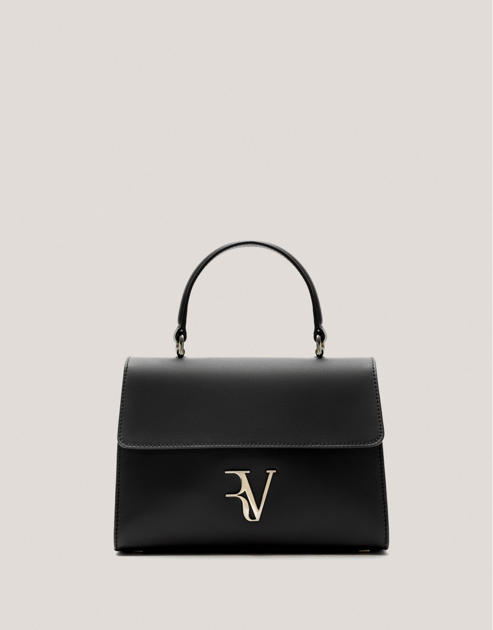 Black leather midi Mía handbag - Sale - SS2025 | Roberto Verino