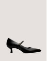 Black goatskin leather pumps with strap - Woman | Roberto Verino