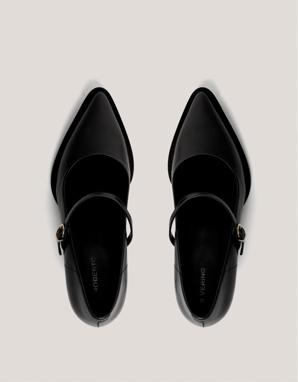 Zapato salón pulsera piel caprina negra - Mujer | Roberto Verino