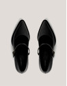 Black goatskin leather pumps with strap - Woman | Roberto Verino