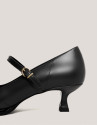 Black goatskin leather pumps with strap - Woman | Roberto Verino