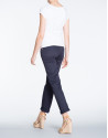 Navy blue straight cotton pants with 5 pockets 