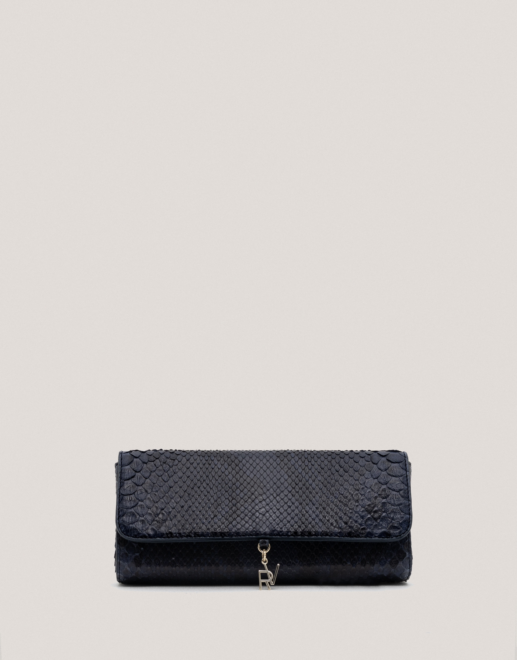 Dark blue snakeskin Ariana clutch bag - Sale | Roberto Verino