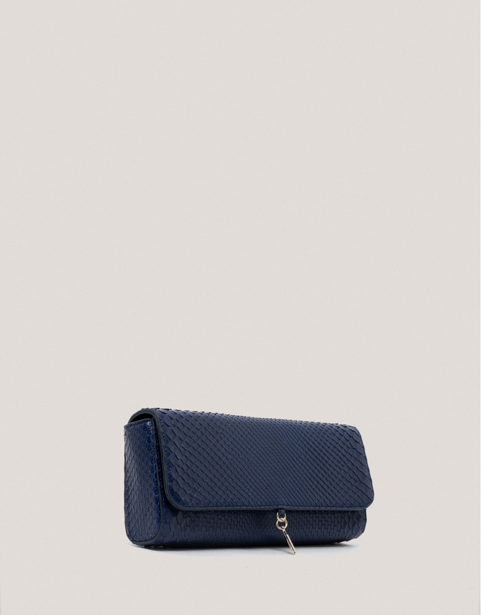 Blue snakeskin Ariana clutch bag - Sale | Roberto Verino