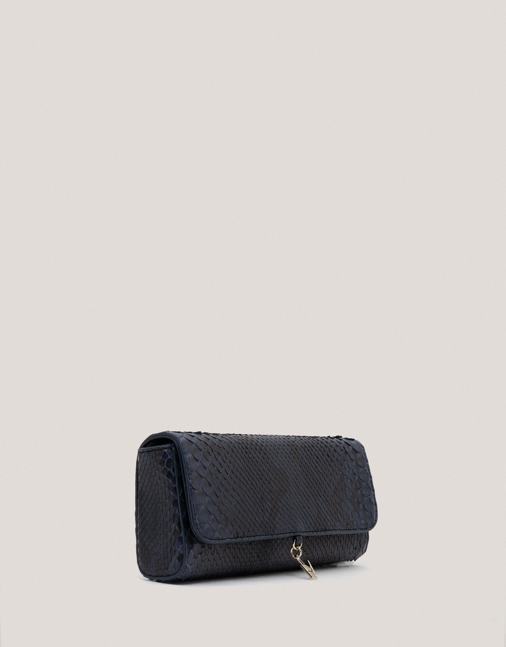 Dark blue snakeskin Ariana clutch bag - Sale | Roberto Verino