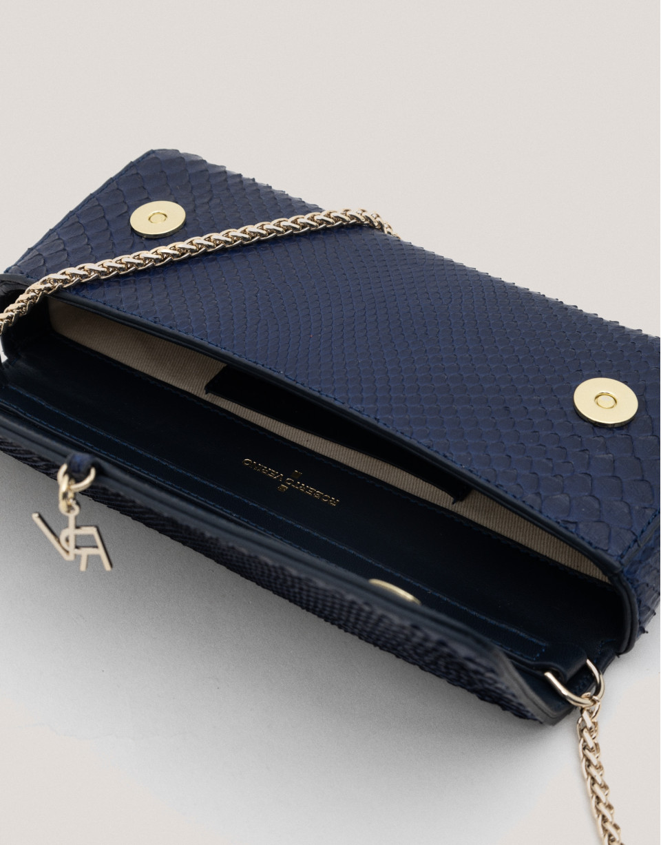 Blue snakeskin Ariana clutch bag - Sale | Roberto Verino