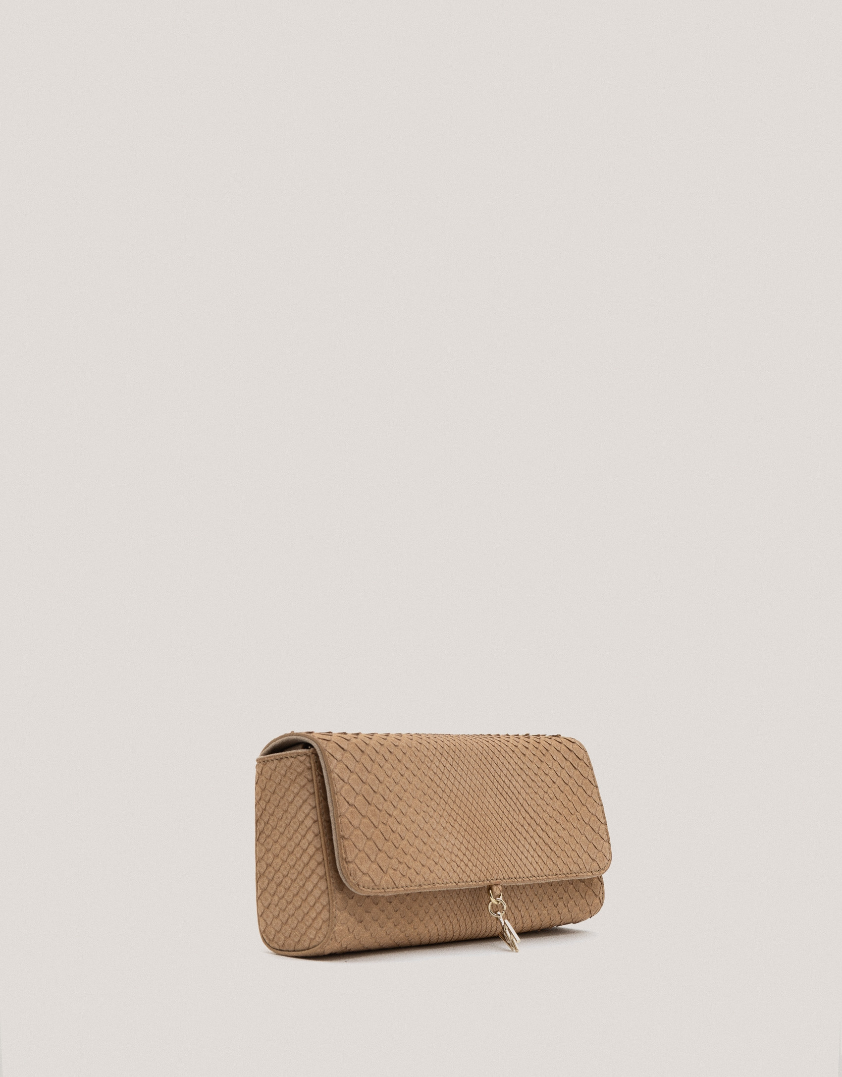 Beige snakeskin Ariana clutch bag - Sale | Roberto Verino