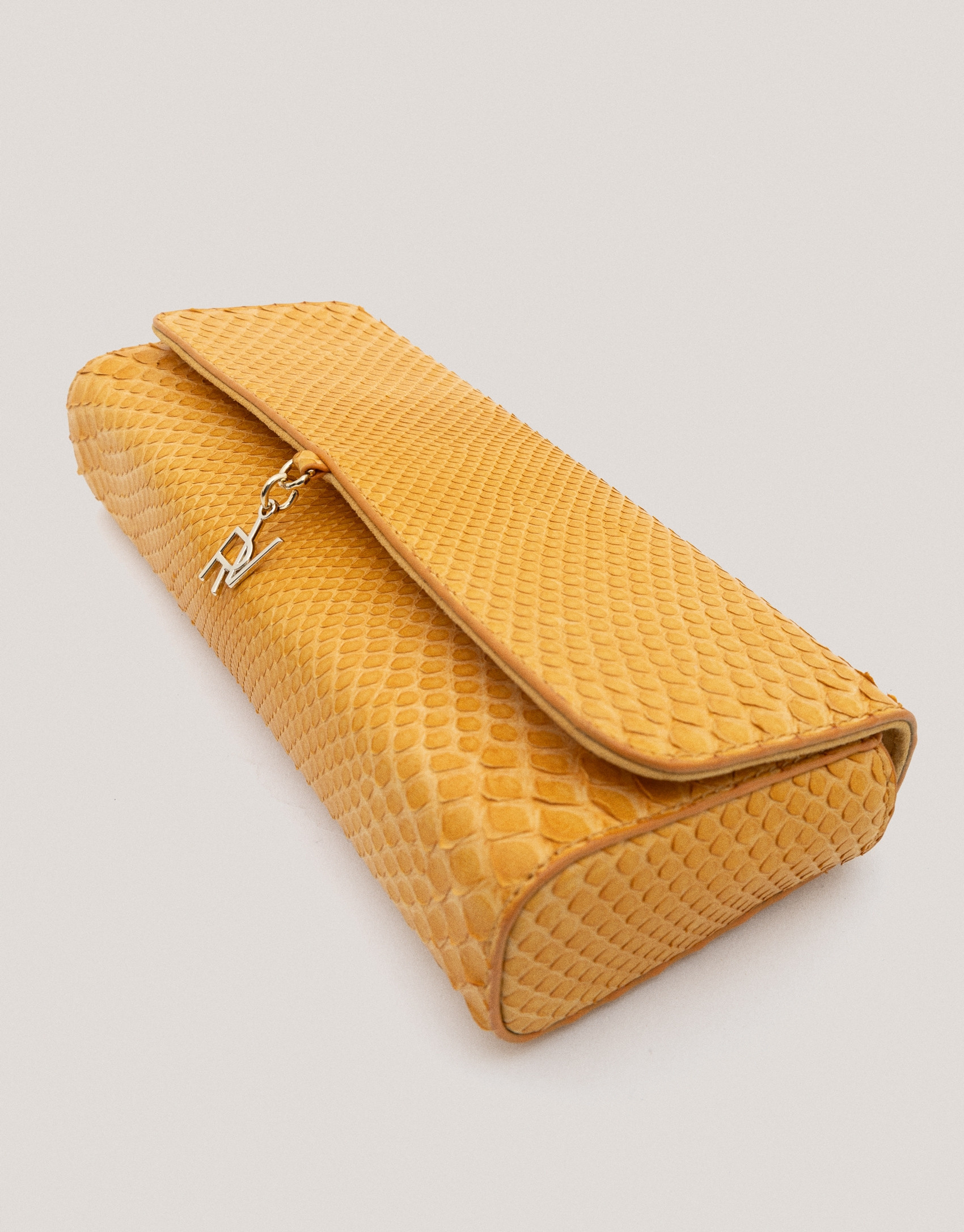 Mustard snakeskin Ariana clutch bag - Sale | Roberto Verino