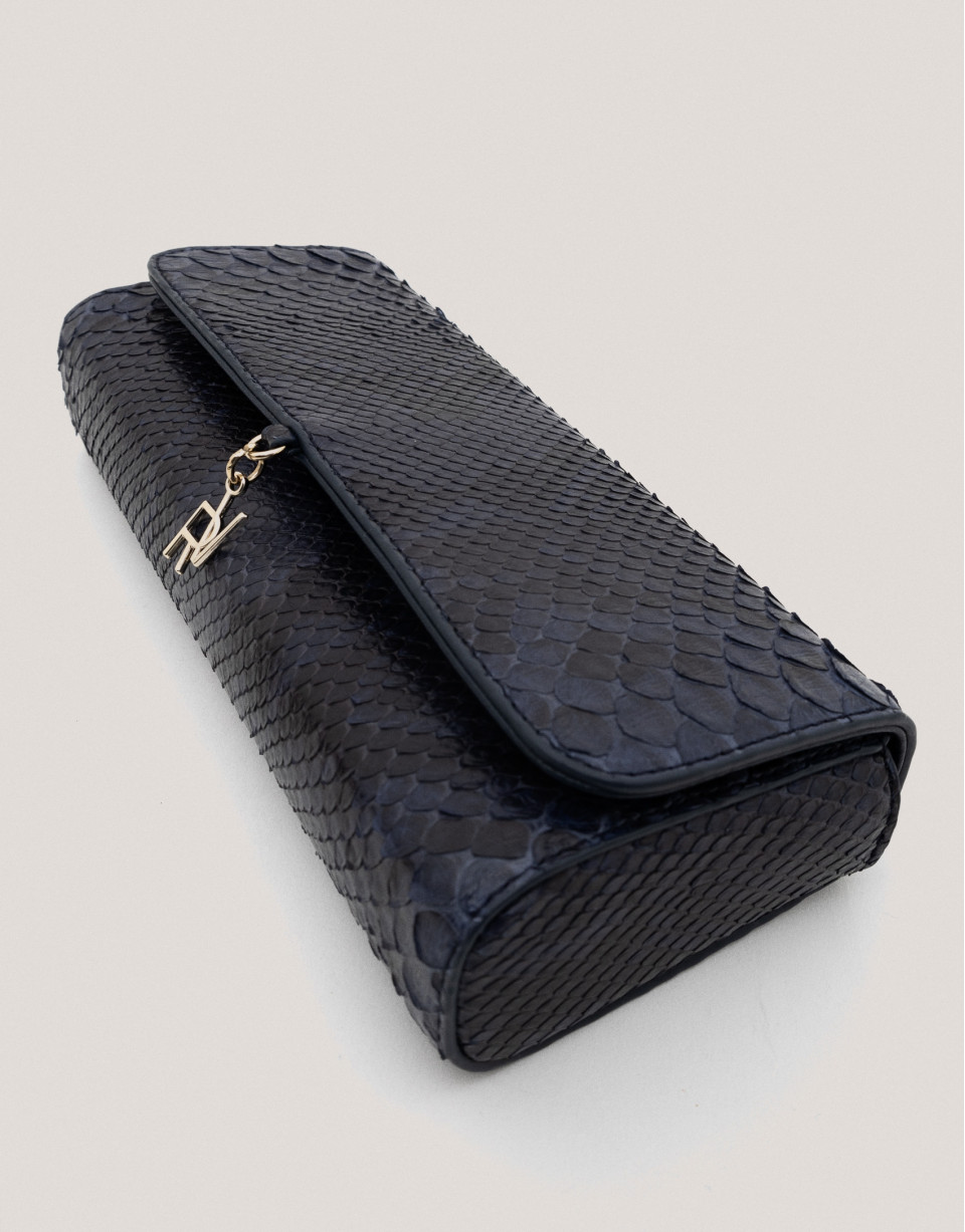 Dark blue snakeskin Ariana clutch bag - Sale | Roberto Verino