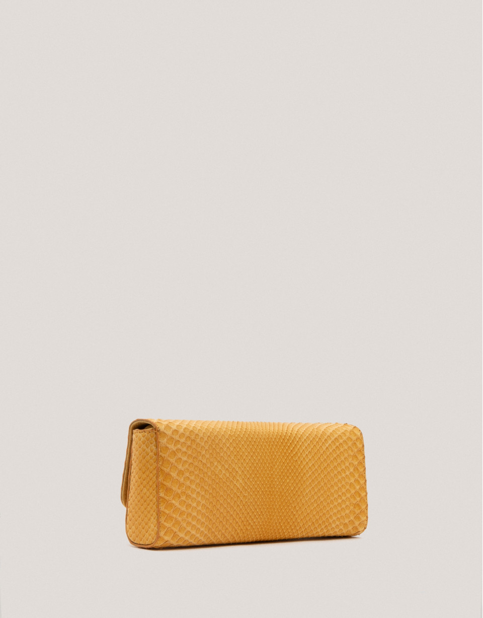 Mustard snakeskin Ariana clutch bag - Sale | Roberto Verino