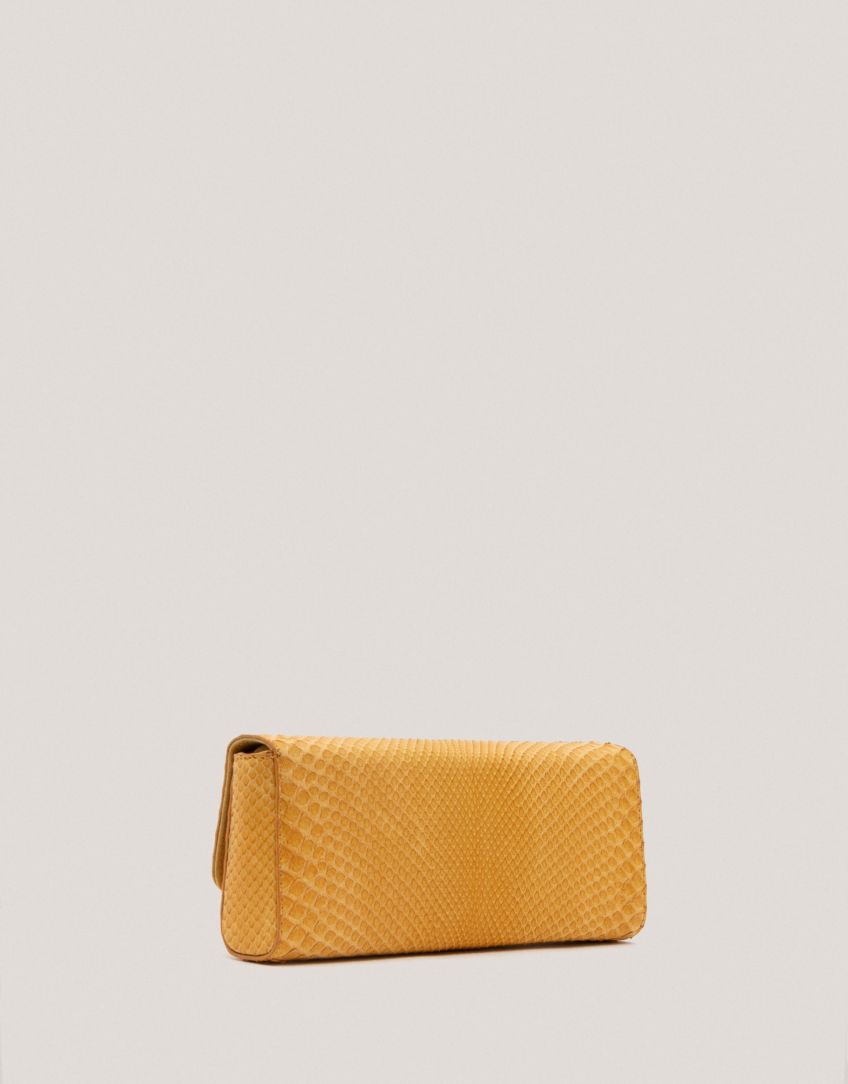 Mustard snakeskin Ariana clutch bag - Sale | Roberto Verino